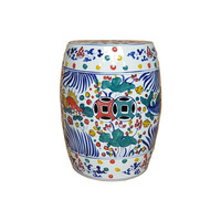 Jingdezhen peint à la main sous glaçure coloré Antique chinois Dragon et Phoenix motif céramique siège de jardin tabouret