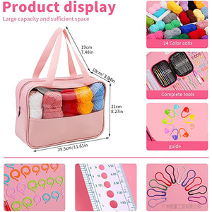 Xingning Meishang Xnmaysun 127 Piece <b>Crochet</b> Set with Yarn Hooks Tools for Beginners DIY Knitting <b>Kit</b> - Product Image 2