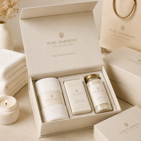 Juego de Regalo de Toallas de Jabón para Spa en Caja Rígida Magnética con Superficie Suave al Tacto y Presentación de Mercadotecnia