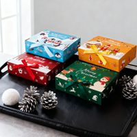 Boîte cadeau de Noël 2026 rectangulaire en carton blanc et papier kraft pliable pour fêtes et emballages de vacances