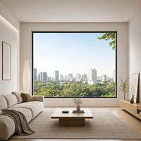 Precio Directo de Fábrica: Ventana Panorámica Fija de Aleación de Aluminio PA66GF con Rotura de Puente Térmico y Vidrio Templado Low-E para Proyectos de Villas