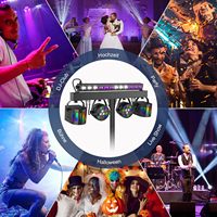Système d'éclairage DJ LED professionnel PKnight 5-en-1 à intensité variable, DMX512, télécommande IR, panneau de contrôle, indice de protection IP65, lumières de scène RGBW/UV