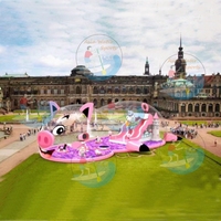 Palais de cristal gonflable pour enfants, maison à bulles géante transparente, île baleine, piscine à millions de balles océaniques, aire de jeux pour enfants