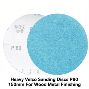 Disques de ponçage Velcro robustes P80 150 mm pour le finissage du bois et du métal - Product Image 2