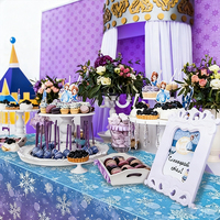 Nappe de table en PEVA de style japonais faite à la main, décorations sur le thème du pays des merveilles d'hiver, imperméable et anti-poussière