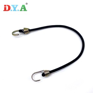 Hochwertige benutzer definierte schwarze 4mm Latex Bungee Seil elastische Bungee Gurte elastische Bugee Schnüre mit Metall haken - Product Image 4