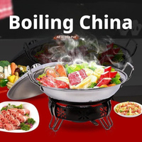 Kompor Alkohol Komersial Restoran Stainless Steel Portabel untuk Asrama Mahasiswa, Set Panci Kecil untuk Bahan Cair, Padat, dan Kering