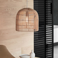 Lampe suspendue moderne en rotin faite à la main Plafonnier Lanterne en bambou Lampe suspendue décorative pour restaurant Lampe suspendue moderne en bambou