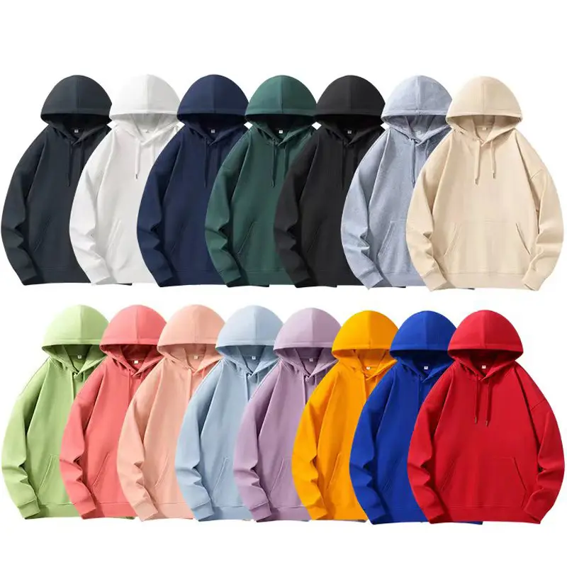 Luxury Hip Hop Hoodies Men Blank Various Colored 100% Cotton Hoodie Streetwear Oversized Cotton Heavyweight Hoodies