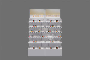 Étagères de <span class=keywords><strong>pharmacie</strong></span> blanches avec éclairage, mobilier de <span class=keywords><strong>pharmacie</strong></span> personnalisé, décoration, boîte d'éclairage supérieure, présentoir <span class=keywords><strong>mural</strong></span> pour médicaments à vendre - Product Image 5