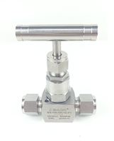 Vanne à aiguille manuelle forgée SS304/316L haute pression 25MPa à double ferrule, résistante aux hautes températures pour milieux gaz/huile/eau
