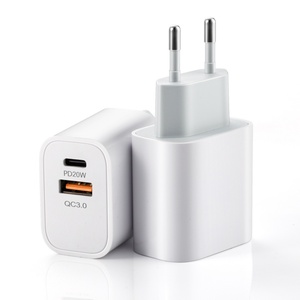 Adaptador PD <span class=keywords><strong>de</strong></span> 20 W Tipo-C <span class=keywords><strong>de</strong></span> Venta Caliente, <span class=keywords><strong>Cargador</strong></span> Superrápido Compatible con Estándares <span class=keywords><strong>de</strong></span> la UE y EE. UU., Protección OTP/OVP Tipo-C + USB-A - Product Image 2