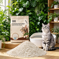 Litière pour chat à base de manioc, faible teneur en poussière, agglomération rapide, contrôle des odeurs, formule personnalisée, marque privée, parfumée ou non parfumée, articles pour animaux de compagnie