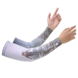 BRK lengan pelindung matahari UV pria, olahraga pendingin Anti Slip, penghangat lengan sutra es, penutup tangan untuk pria