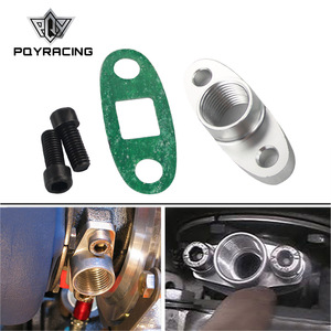อะแดปเตอร์หน้าแปลนจ่ายน้ำมันเทอร์โบ Poyracing 1/2 Npt สำหรับ T3 T4 GT40 GT55 Odf-02 สีเงิน - Product Image 1