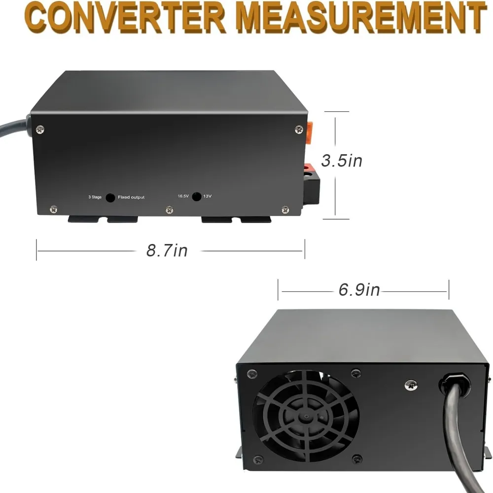 55Amp 110V to 12V RV Power Converter with Built-in 4 Stage Smart Charging and Adjustable Output Function RV Power Converter