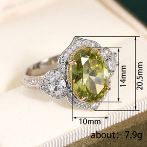 Anello di Proposta con Gemma Bicolore Gialla per Donne, Gioiello Elegante e Lussuoso - Product Image 3