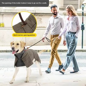 Ropa Personalizada para Mascotas, Abrigo de Poliéster para Perro, Estilo Británico, para Halloween, Navidad, Otoño e Invierno, a Cuadros, Elegante, Cálido y Resistente al Frío - Product Image 3