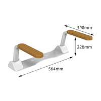 HEXU Poignée de Soutien Pliable en Bois Massif Sans Perçage, Barre d'Appui de Sécurité Thermolaquée pour Toilettes, Idéale pour Personnes Âgées et Femmes Enceintes à Domicile