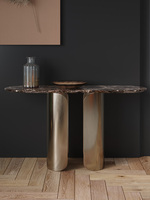Table de salon moderne de luxe en acier inoxydable, pied décoratif, grande console, table d'appoint, offre spéciale