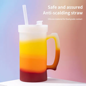 Nueva Llegada, Tazas de Cerveza de Silicona Libres de BPA, Estilo Clásico, Ecológicas, con Asa, Pajita y Tapa, Irrompibles - Product Image 3