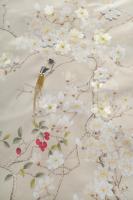 Papier peint personnalisé brodé à la main, motif floral et oiseaux perlés, broderie artisanale de luxe, papier peint 3D pour la maison, décoration intérieure