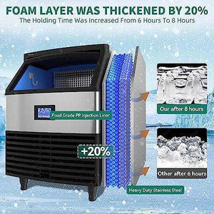 Commercial <b>for</b> Ice Machine with Daily Output 100 Kilograms Fully Automatic Operation PLC-Controlled Compressor <b>Water</b> <b>Cooling</b> - Product Image 6