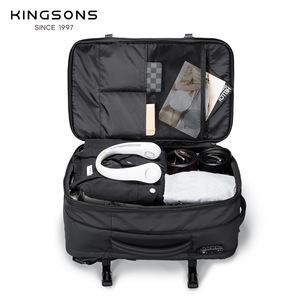 Kingsons Business <b>Backpack</b> 20-35L Waterproof Laptop Compartment Men's Travel Bag Solid Color <b>Black</b> Handle Winter 2025 - Product Image 1