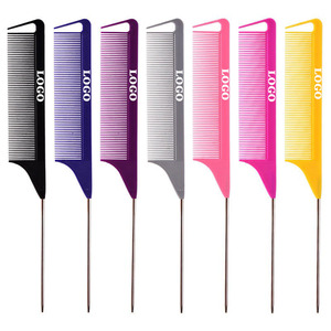 Lược đuôi chuột làm tóc chuyên nghiệp, chống tĩnh điện, chịu nhiệt, lược chia tóc, lược kim loại, lược tết tóc bằng carbon - Product Image 1