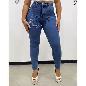 Jeans Ajustados <span class=keywords><strong>de</strong></span> Cintura Alta con Costuras Dobles para Mujer, Jeans Personalizados, Pantalones Vaqueros <span class=keywords><strong>de</strong></span> Mezclilla para Mamá, Talla Grande, Jeans Colombianos <span class=keywords><strong>de</strong></span> Cintura Alta - Product Image 4