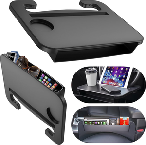 2-in-1カーデスクラップトップハンドルトレイテーブルシートギャップフィラーオーガナイザー付きカーフードトレイドライバー用 - Product Image 4