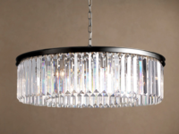 Lustre rond en cristal K9 de luxe, décoration lumineuse, lampe suspendue américaine pour cuisine, salon, lampe suspendue pour hôtel, villa