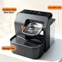 Fontaine à eau sans fil pour chat, type inclinable, distributeur automatique d'eau pour animaux de compagnie, séparation eau sale et eau propre