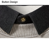 Pull en maille à col polo à manches longues pour homme, personnalisé, couleur marron, automne-hiver, fabriqué par un fabricant de tricots