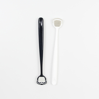 Nettoyant de Langue Noir et Blanc pour Couples, en Gros, avec Logo OEM, Grattoir de Langue en Caoutchouc Doux, Nettoyage Classique, Combinaison