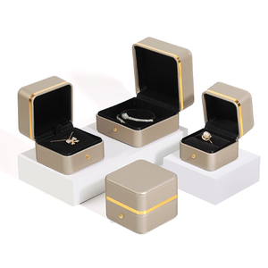 Custom logo Gold-trimmed PU Leather Rounded Corner <b>Ring</b> and Bracelet Boxes, Jewelry Packaging Boxes, Wholesale and On-demand - Product Image 6