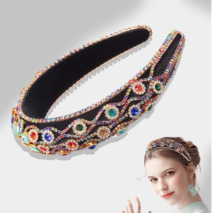 ที่คาดผมประดับเพชรฮัว ลี่หยู สำหรับผู้หญิง สไตล์ศิลปะย้อนยุค ประดับดอกไม้ เครื่องประดับผมหลากสีสัน ทำจากแก้ว - Product Image 4