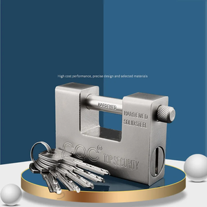 Cadenas à double levier en fer robuste de 74/94 mm en forme de D avec clé pour extérieur, idéal pour protéger les portes de garage, conteneurs et volets roulants - Product Image 5