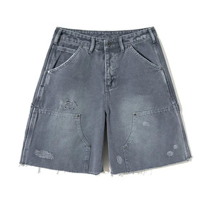 กางเกงขาสั้นผู้ชายสไตล์ดิสเทรส รุ่นใหม่ล่าสุดประจำปี 2026 สำหรับใส่หน้าร้อน แฟชั่นใหม่ กางเกงขาสั้นลำลองผู้ชาย ผลิตจากผ้าฝ้าย 100% กางเกงขาสั้นผู้ชายสไตล์ดิสเทรส - Product Image 1