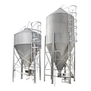 Farms feed tower chicken duck pig with 20 tons of automatic galvanized sheet equipment for large capacity breeding
