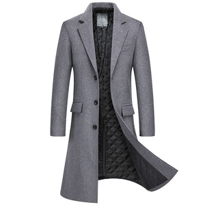 Nuovo Cappotto Lungo in Lana da Uomo <span class=keywords><strong>Invernale</strong></span>, Moda Plus Cotone Ispessito Sopra <span class=keywords><strong>il</strong></span> Ginocchio, Caldo <span class=keywords><strong>Trench</strong></span> Coat Modesto in Lana da Uomo - Product Image 1