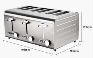 <span class=keywords><strong>Grille</strong></span>-<span class=keywords><strong>pain</strong></span> électrique pratique en acier inoxydable avec fentes larges pour 2/4/6 tranches, 3 boutons de commande et fonction de décongélation à <span class=keywords><strong>une</strong></span> touche - Product Image 6