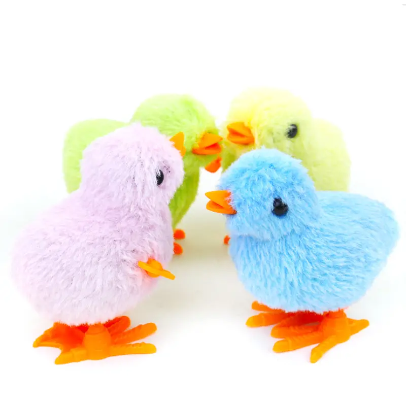Classic Plush Wind Up Chicken Kids Educational Toy Clockwork Jumping Walking Chicks Toys Baby Gifts Random Color