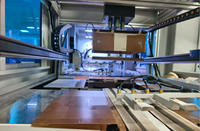 Machine automatique de fabrication de boîtes rigides en carton pliables avec aimants, PLC et moteur 380V, 0-15 pièces/min