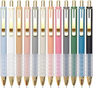 Stylos à bille rétractables personnalisés avec logo, 1,0 mm, en plastique, fournitures scolaires, papeterie, stylos neutres, vente en gros - Product Image 1