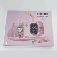Montre connectée de luxe pour femmes en or A58 Plus 2,01 pouces, suivi du sommeil, tracker de fitness, montre connectée pour filles pour Android IOS