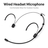 Microphone-casque à condensateur léger omnidirectionnel avec suppression du bruit, réglable pour la diffusion, les églises et les conférences