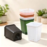 Vente en gros de pots de plantes en plastique 10*13CM, pots de pépinière transparents et colorés, petits pots carrés, pots de fleurs pour plantes succulentes de jardin