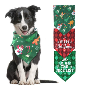 Paño de Navidad para mascotas con patrón sólido, nuevo babero al por mayor para perros, paño triangular para gatos, hecho de poliéster y algodón, accesorios para mascotas - Product Image 1