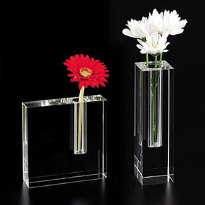 5x5 Zoll 6x6 Zoll hand gefertigte Block Bud Vase Lucite Blumenvase für Home Decor Millen ial Crystal Moderne Dekoration Valentinstag - Product Image 1